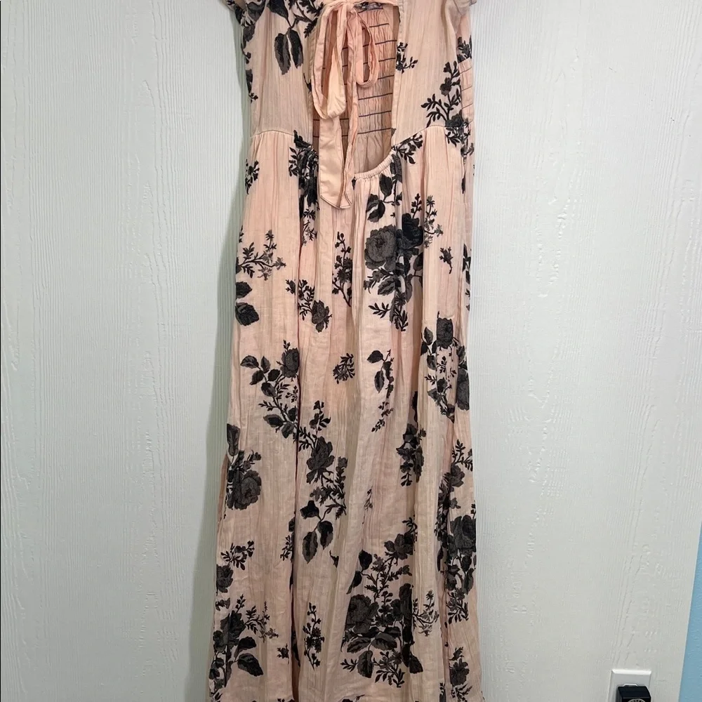 Free People - NWT Forget ME Not Short Sleeve Floral Tie Back Maxi Dress Large